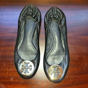 Tory Burch Minnie Ballet Flat, Black, Size 8